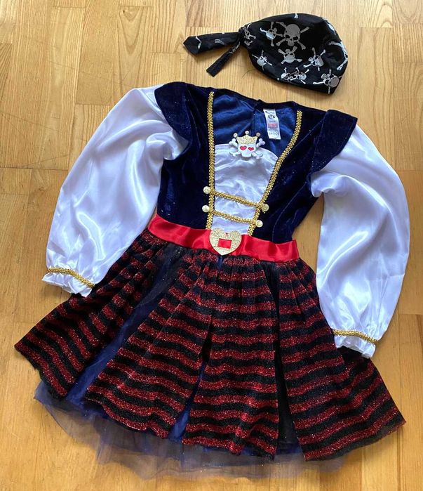 Strój przebranie Halloween sukienka Piratka 7-8 lat