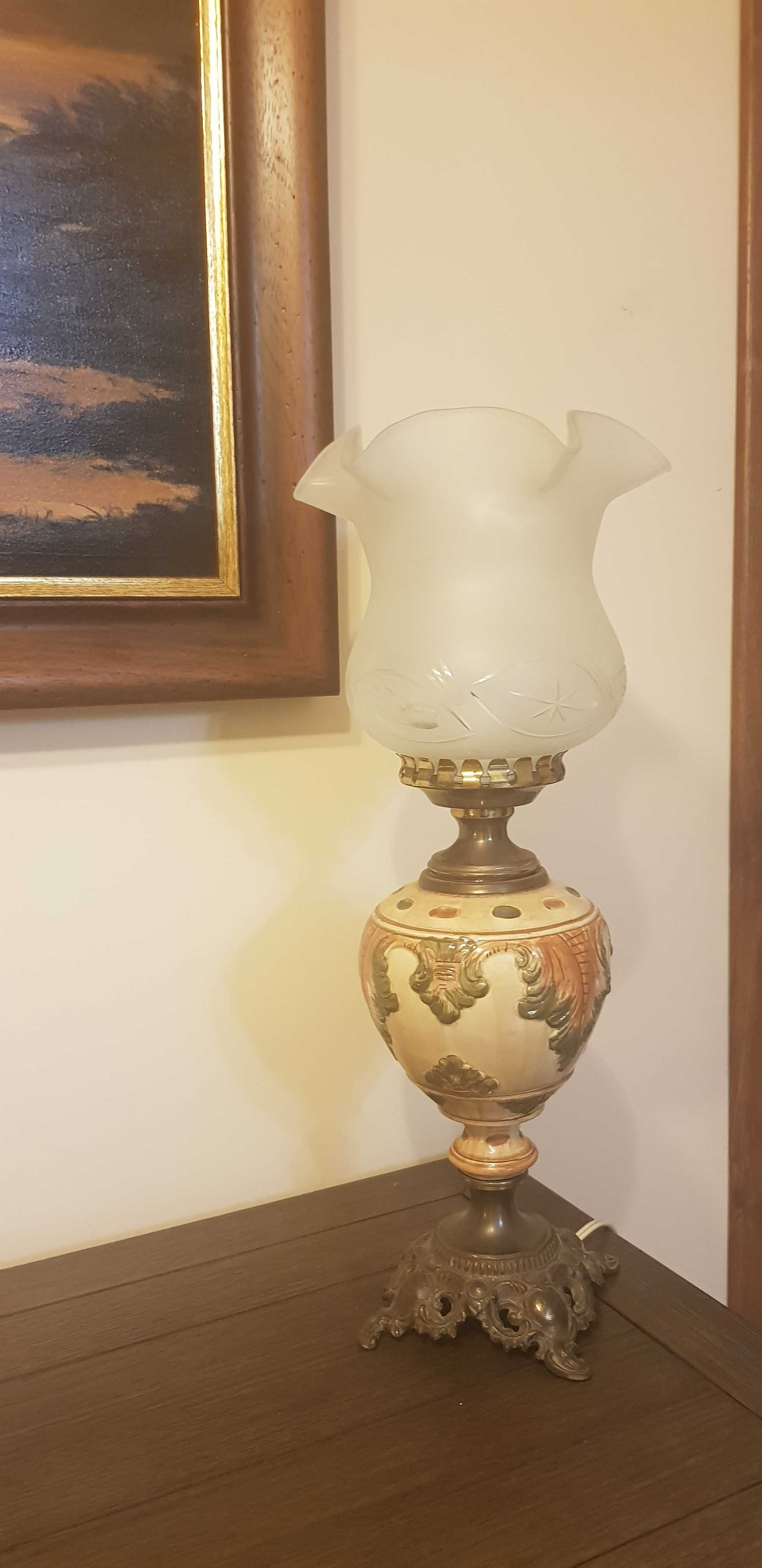 lampka na biurko ceramiczna mosiądz