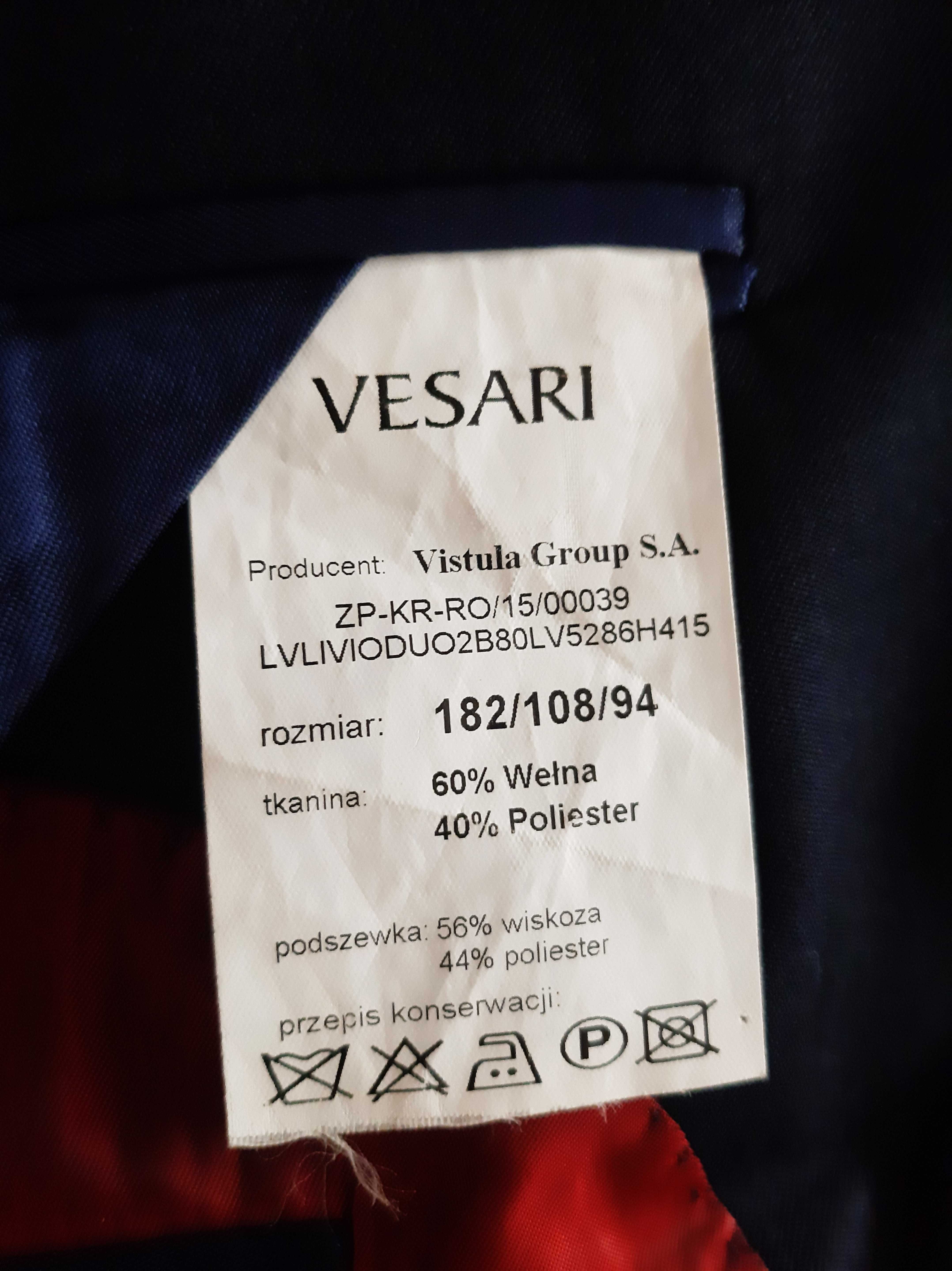 Garnitur męski Vesari + koszula gratis