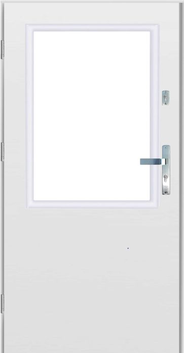 Drzwi zewnętrzne 55 mm LR-01 Z SZYBĄ 2 kolory "80" "90" LAK