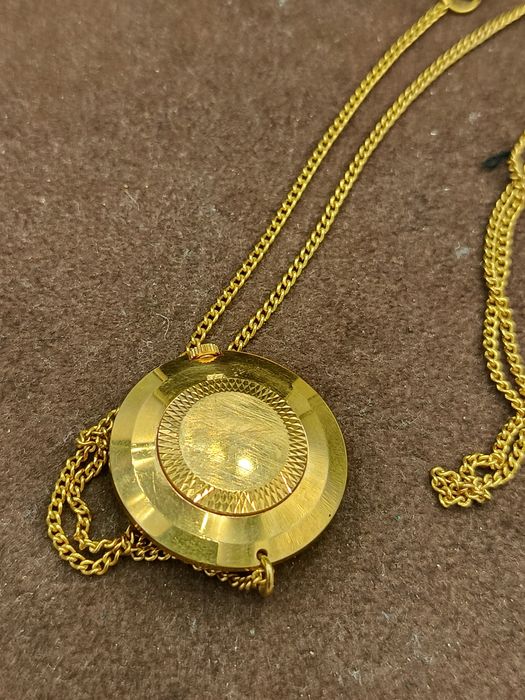 Zegarek czajka wisiorek mechaniczny pozłacany au