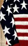 SWETEREK ażurowy amerykańska flaga, bawełniany, USA, retro S M