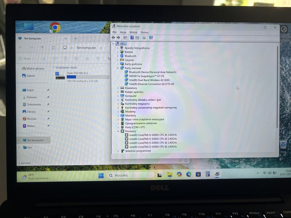 Laptop Poleasingowy DELL 7480 z i5-6300 2,4GHz/SSD 256GB/16GB DDR4/14"