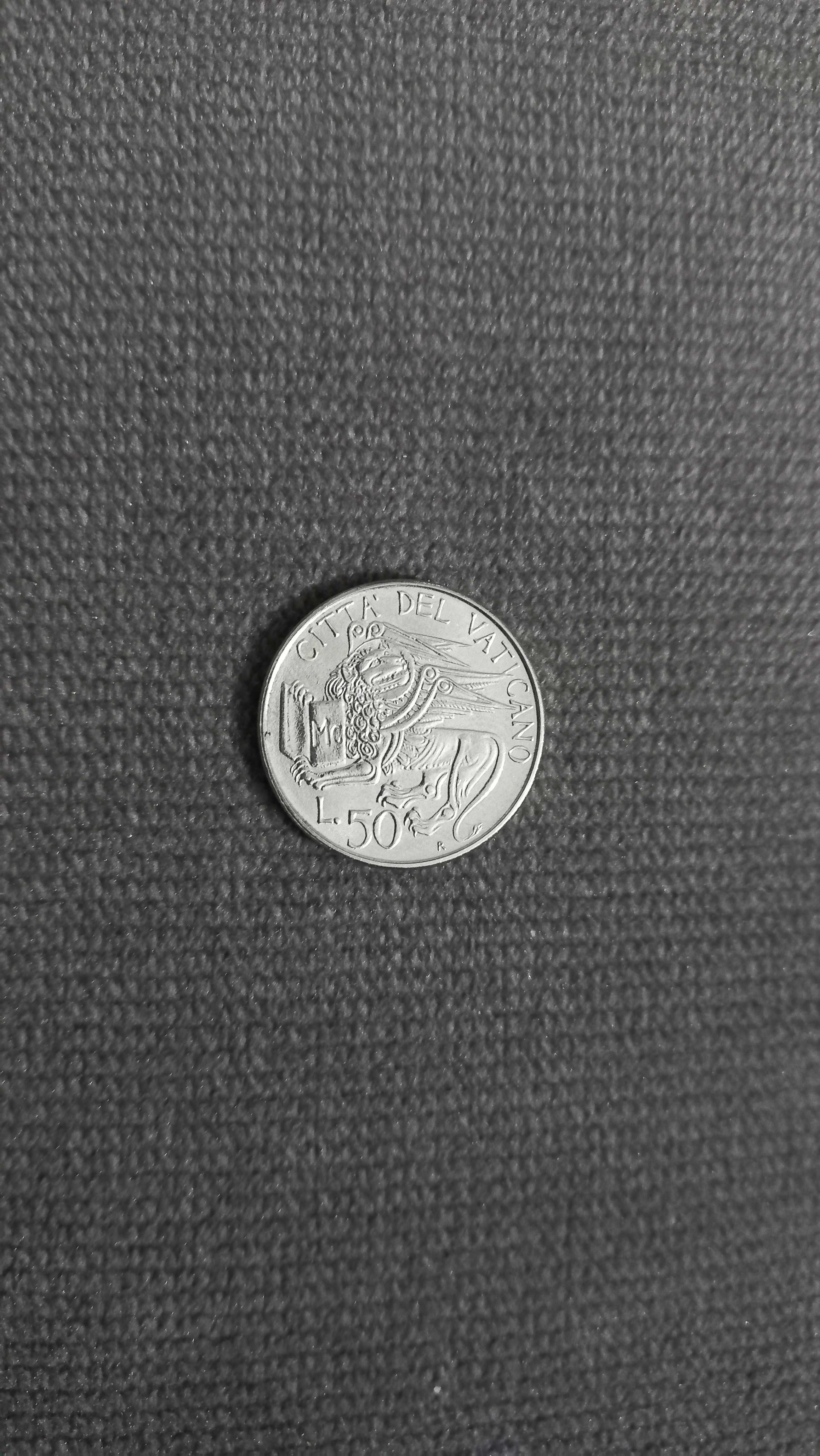 Moneta 50 lirów Watykan 1985