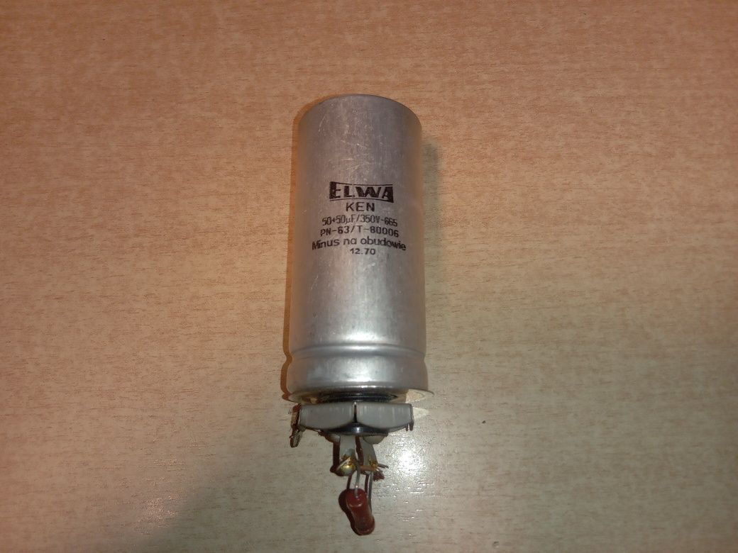 Kondensator elwa 50+50 uF - 350V do lampowca