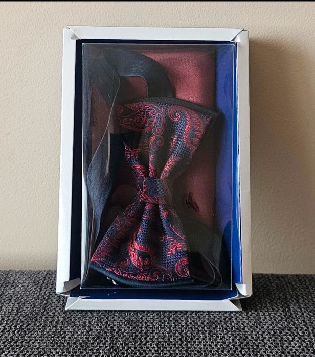 Muszka męska z poszetką Linta