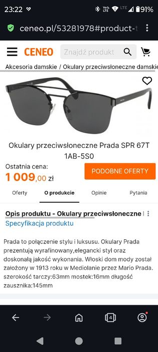 Okulary przeciwsłoneczne PRADA