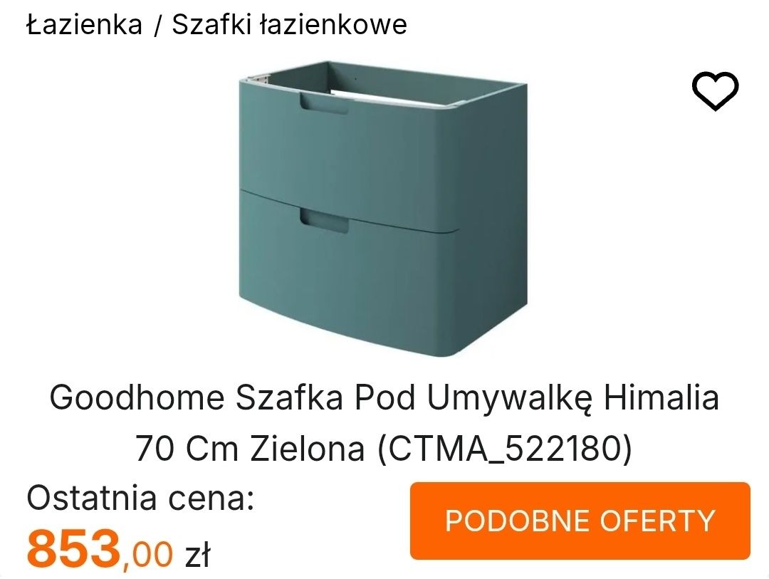 Nowa szafka pod umywalkę