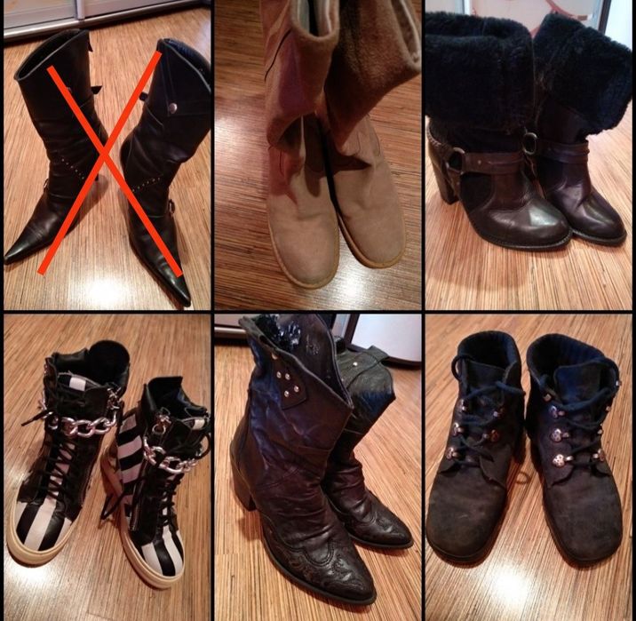 Кожаные демисезонные женские сапоги полусапожки казаки ботинки