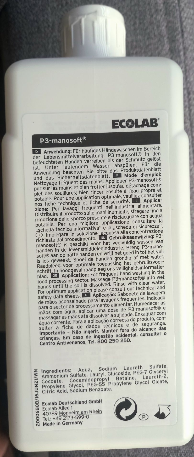 Mydło w płynie P3-manosoft Ecolab