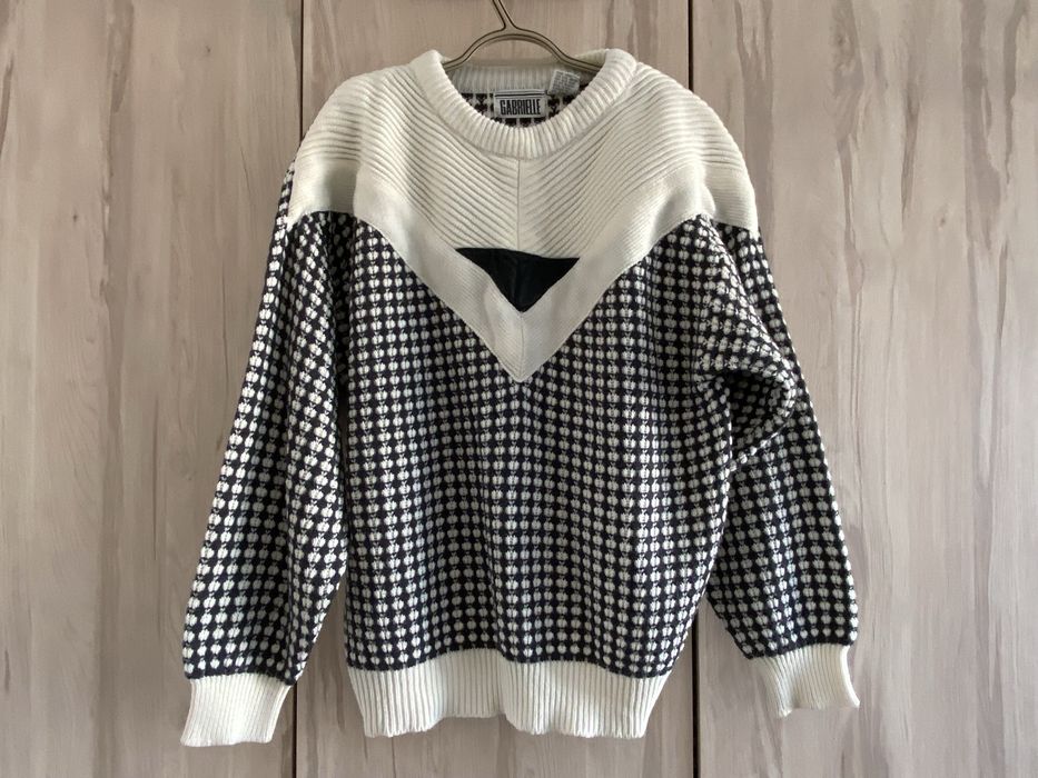 Gabrielle L sweter granatowy biały granatowy ciepły zima