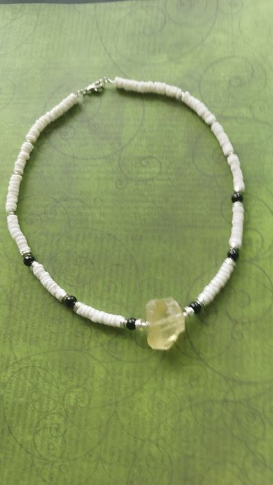 Ручна робота. Кольє. Чокер з натуральних матеріалів та срібної фурніту