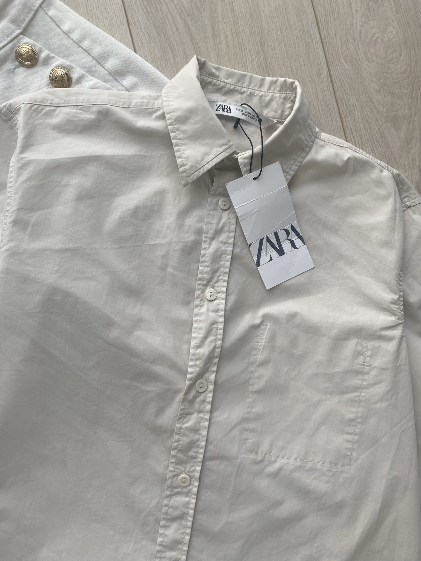 Zara женская рубашка оверсайз, сорочка оверсайз, блузка