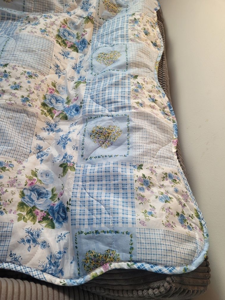 Narzuta 180x150 rustykalna prowansalska kwiaty łóżko jak nowa