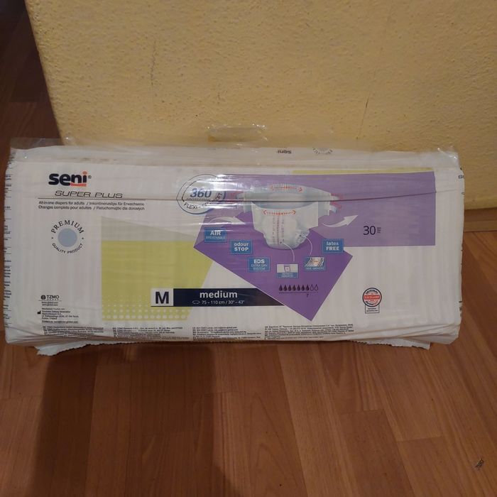 Pampersy dla doroslej osoby, Seni rozm.M, 30szt w paczce, nowe, TANIO