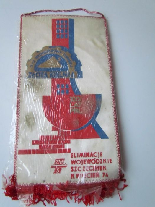 Proporczyk Związek Młodzieży Socjalistycznej XXX lat PRL Koszalin 1974
