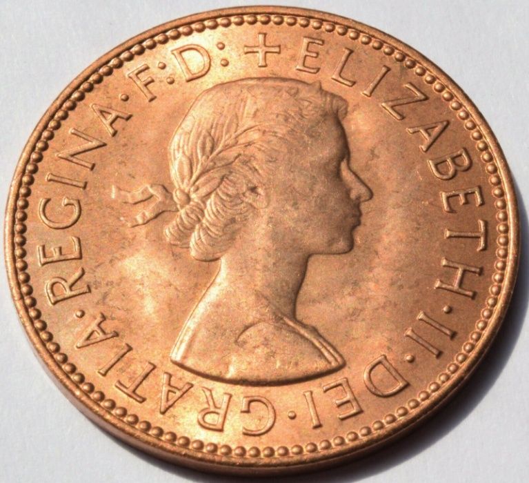 WIELKIEJ BRYTANII PÓŁ PENNY monety krolowej Elizabety II 1967