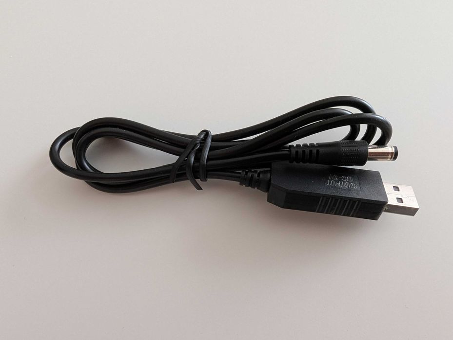 Кабель преобразования питания USB - DC 5,5х2,1мм (9v и 12v)