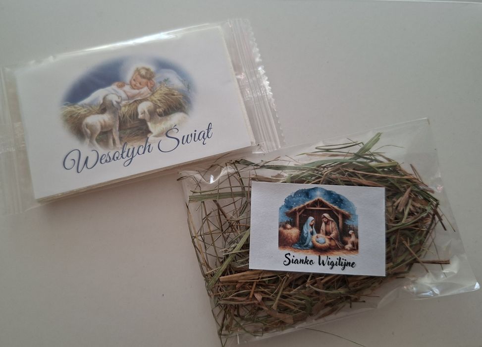 Zestaw oplatki wigilijne plus sianko