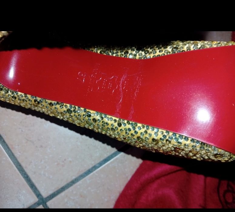 Sapatos Christian Louboutin DAFFODILE 160  SWAROVSKI GOLD