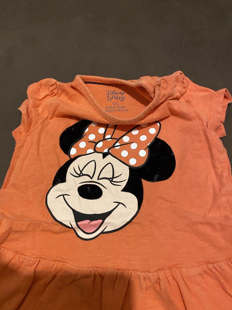 Pomarańczowa sukienka letnia 92 Myszka Minnie