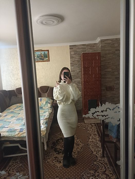 Костюм двійка (сукня+светр) ангора