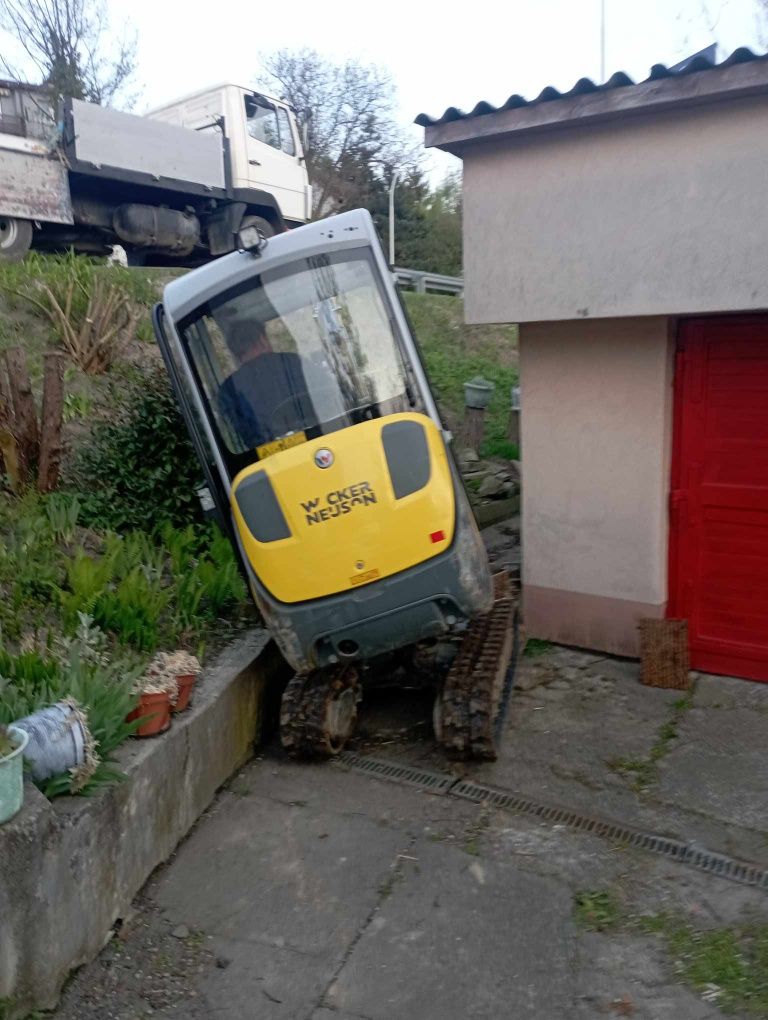 Usługi minikoparką -Wykopy, Kucie młotem hydraulicznym  ,  odwierty