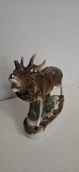 Ceramiczna figurka jelenia DDR