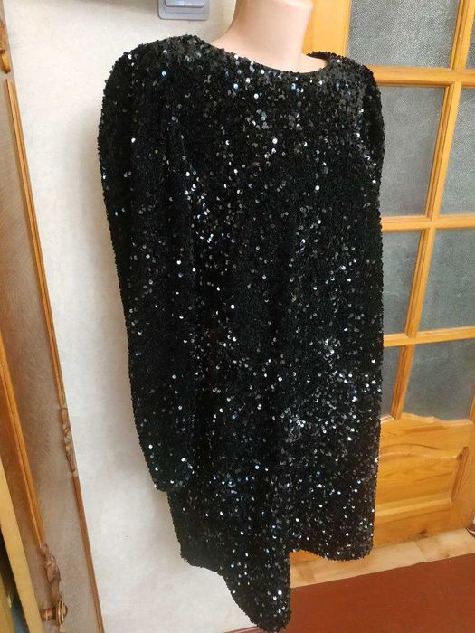 Чорна оксамитова сукня з лелітками H&M плюс сайз XL 52-54 розмір