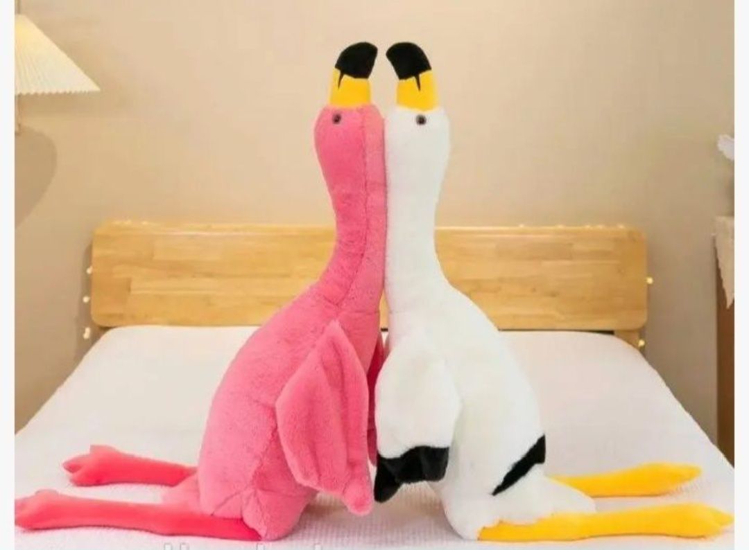 Фламинго - обниминго мягкая плюшевая игрушка 85 см