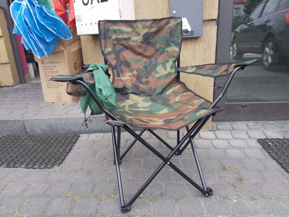 KRZESŁO TURYSTYCZNE wędkarskie składane duży fotel MORO KRZESEŁKO kemp