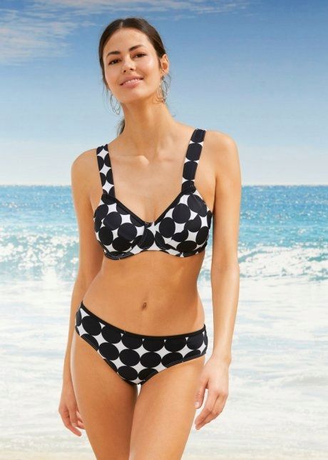 B.P.C bikini czarno-białe w duże grochy 42 (80C).