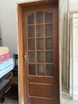 Porta em mogno com vidros medida total: 0,79x2,03m