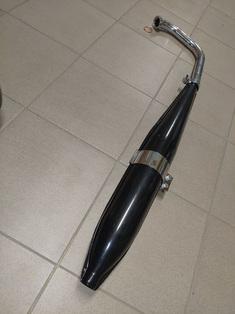 Nowy kpl wydech rura tlumik kolanko wsk 125 b3 jednoramowa pl