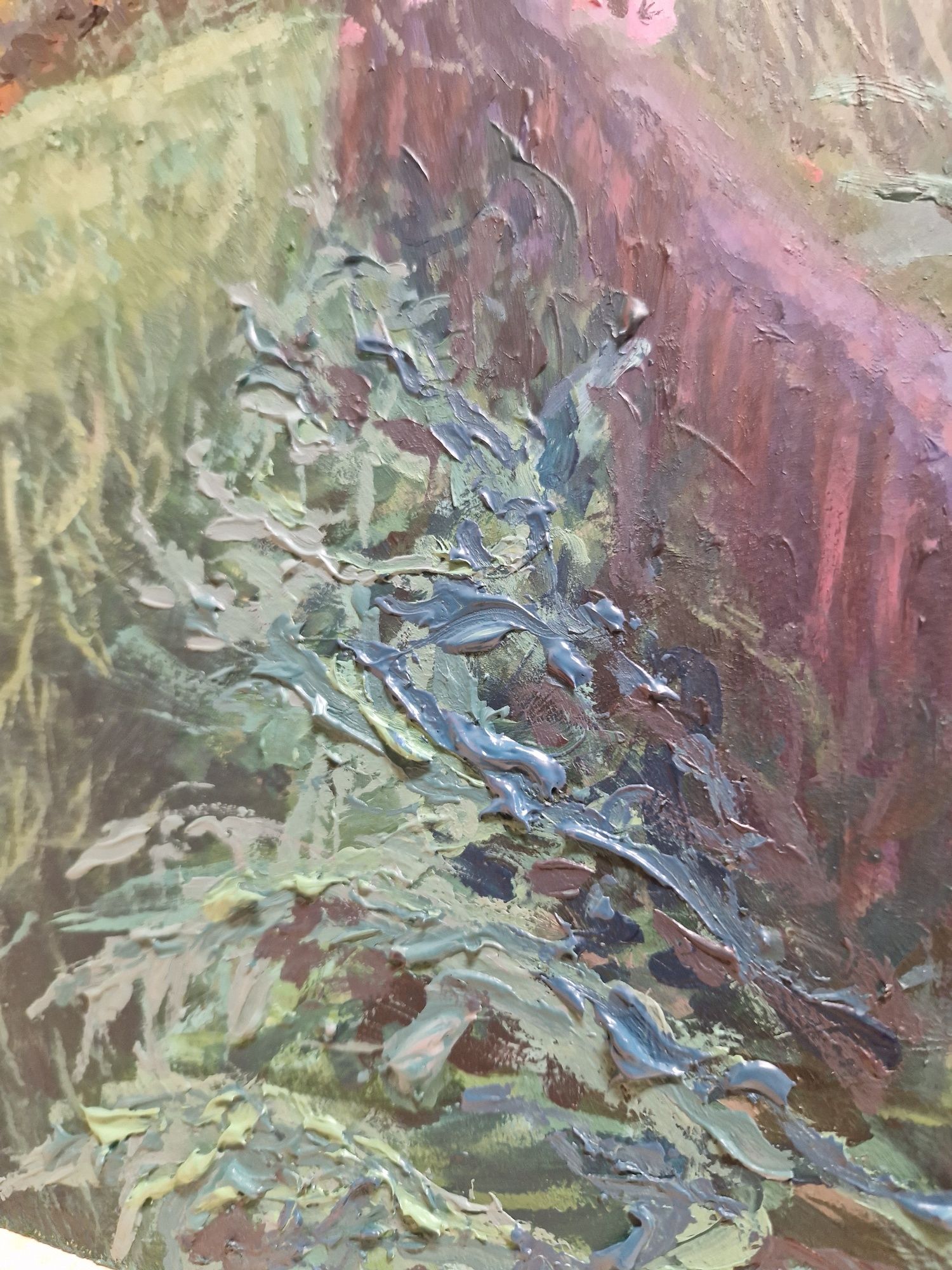 Pejzaż farbami akrylowymi 100x70 cm