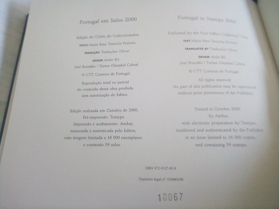 Livro de Selos "2000 Portugal em Selos"