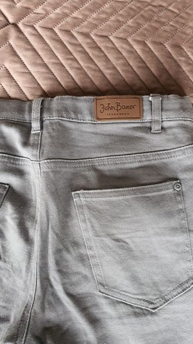 Spodnie chłopięce jeansy 170cm John Baner, szare