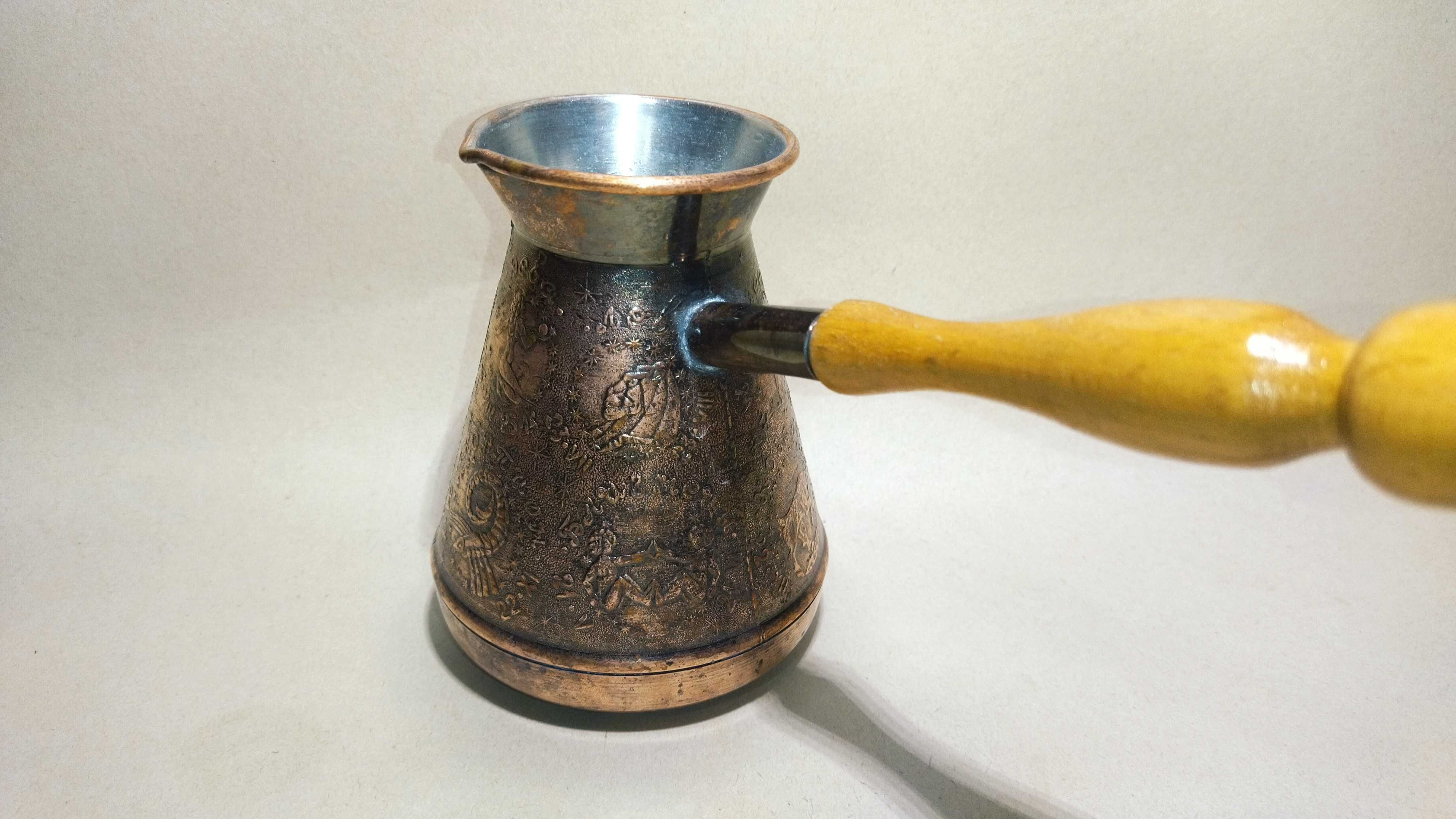 Никелированная медная турка для кофе, джезва, Кофеварка медная