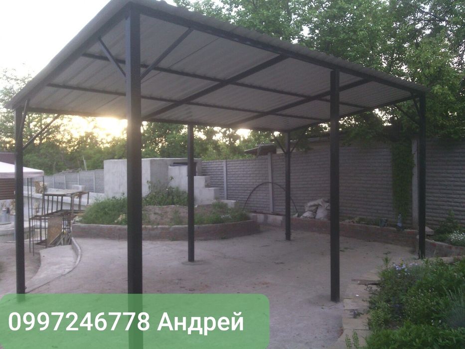 Изготовление забора из профнастила, беседка, навес, ворота и калитка