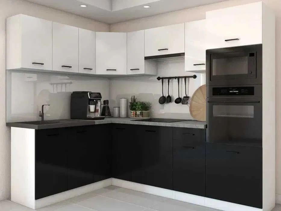 narożne meble kuchenne kuchnia połysk producent mebli na wymiar 4,2m