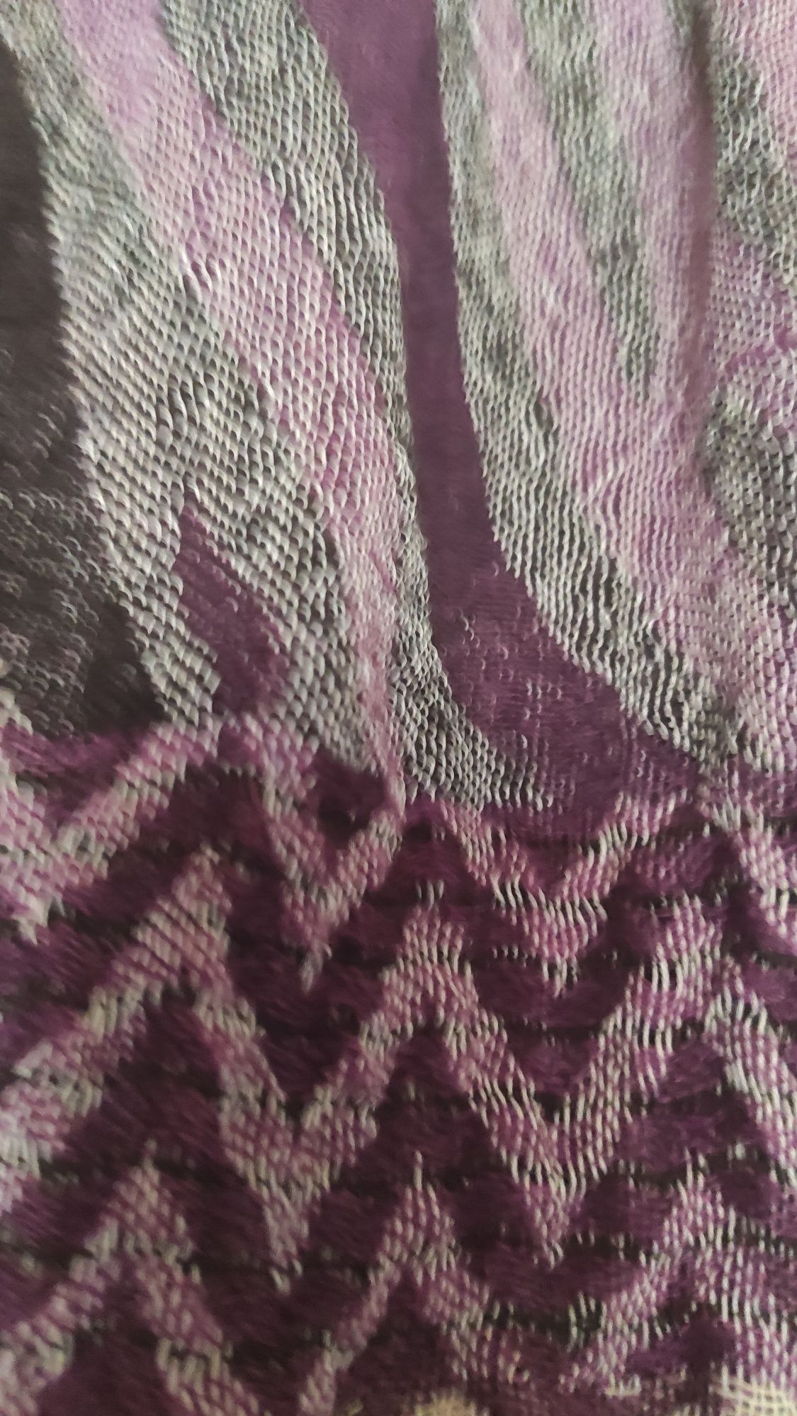 Duży fioletowo- szary szalik