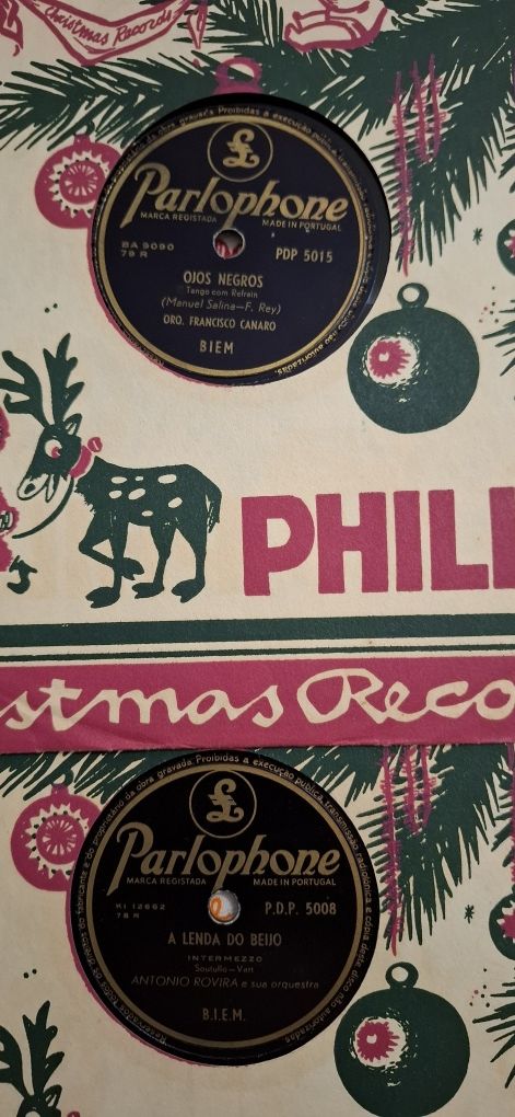 Discos antigos com capa oferta de natal