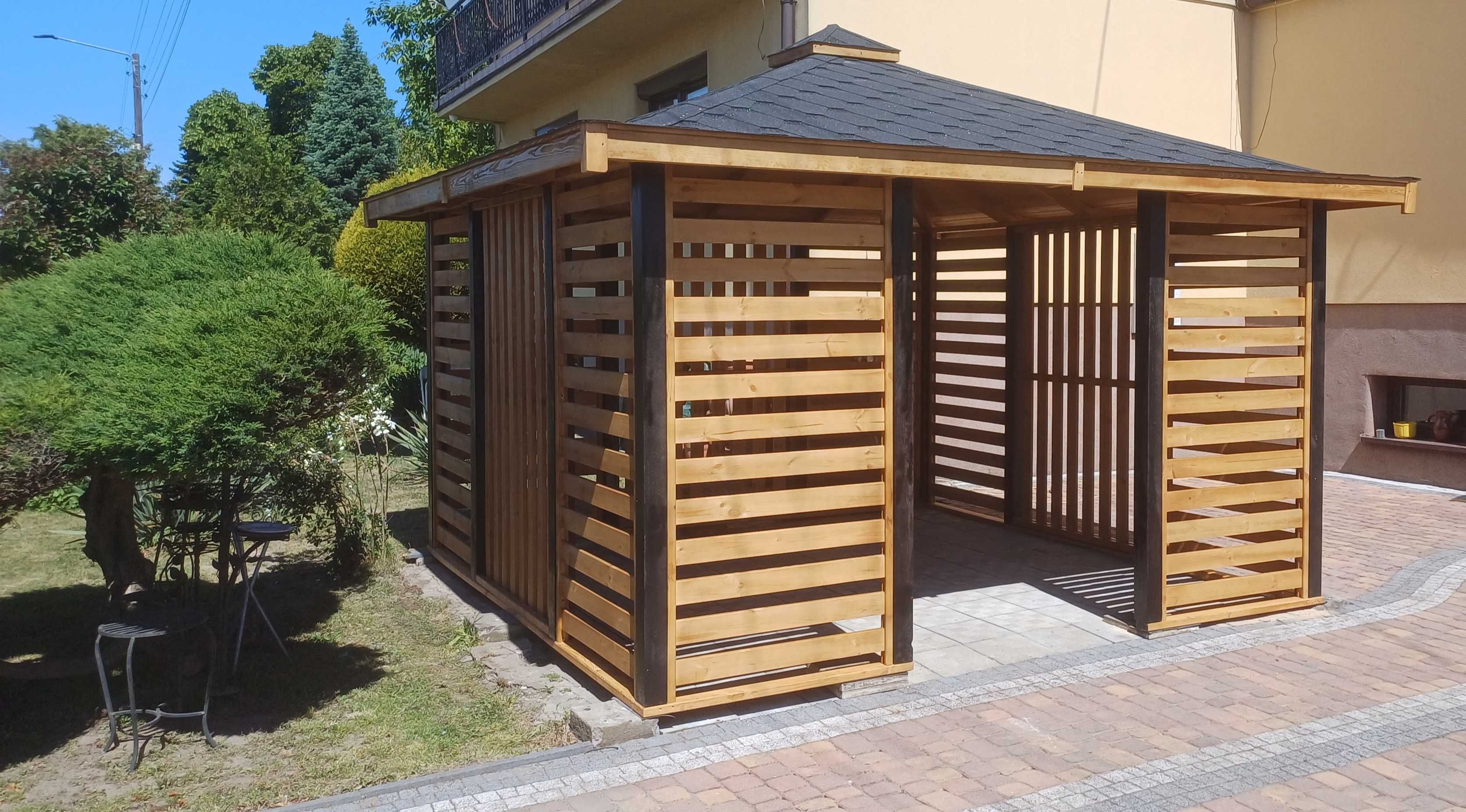 Altana drewniana ogrodowa 3×3 m Nowoczesna Altanka Pergola taras ogród