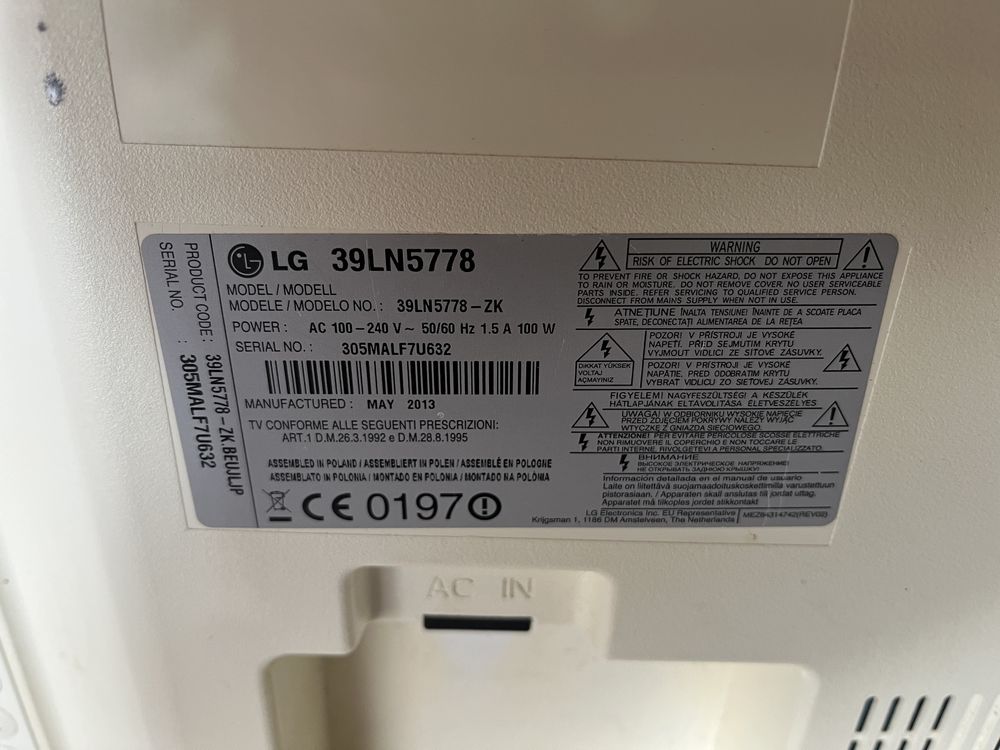 Телевізор LG 40 дюймів 39LN5778