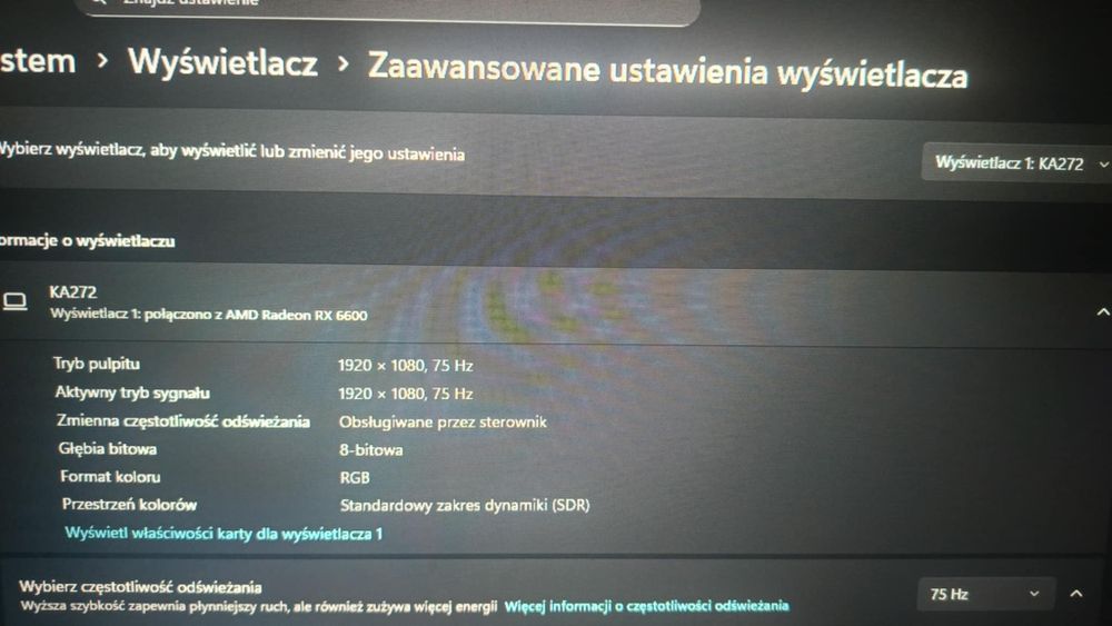 Monitor ACER KA272 27cali 75hz 1ms