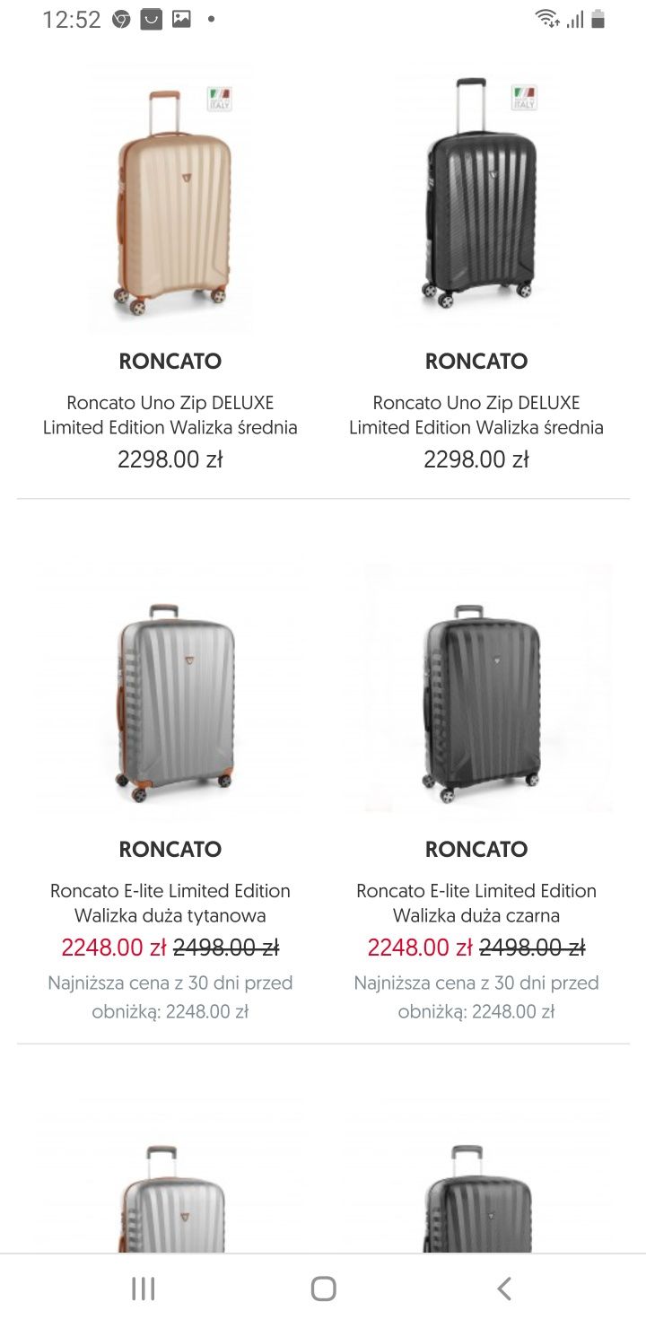 -95% luksusowa RONCATO premium torba walizka podróżna guc bal dio ral