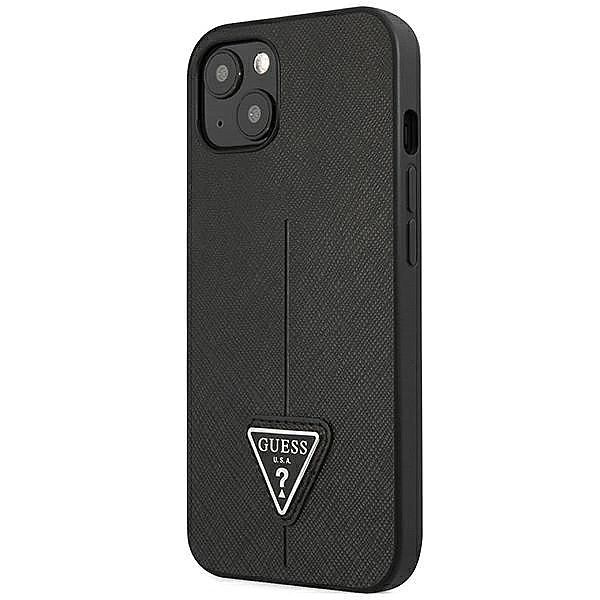 Etui Guess Saffiano Triangle Logo na iPhone 14 Plus - czarne