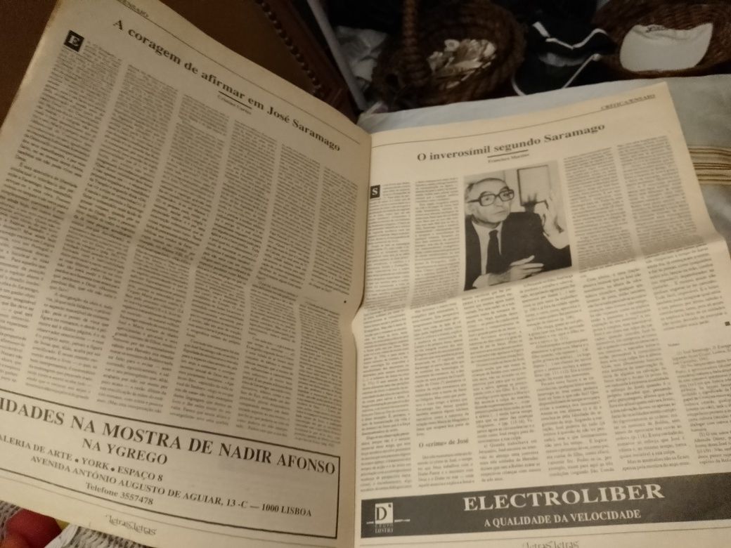 Saramago no Jornal Letras&Letras-92-12E -P.Antiga Noivos-10E Desde 2E