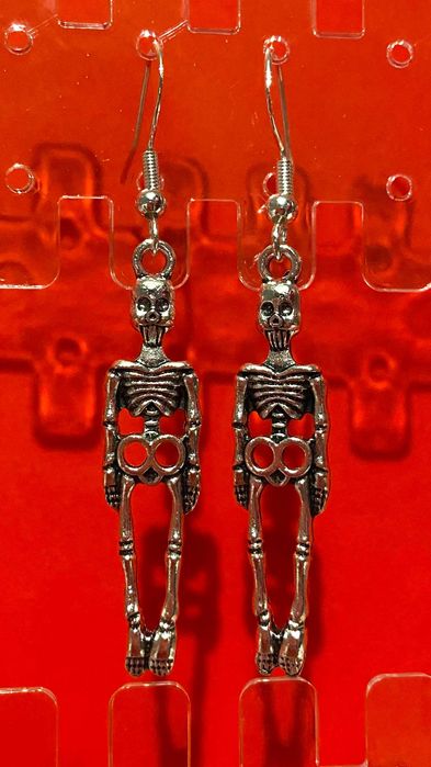 Kolczyki kościotrup szkielet Halloween handmade