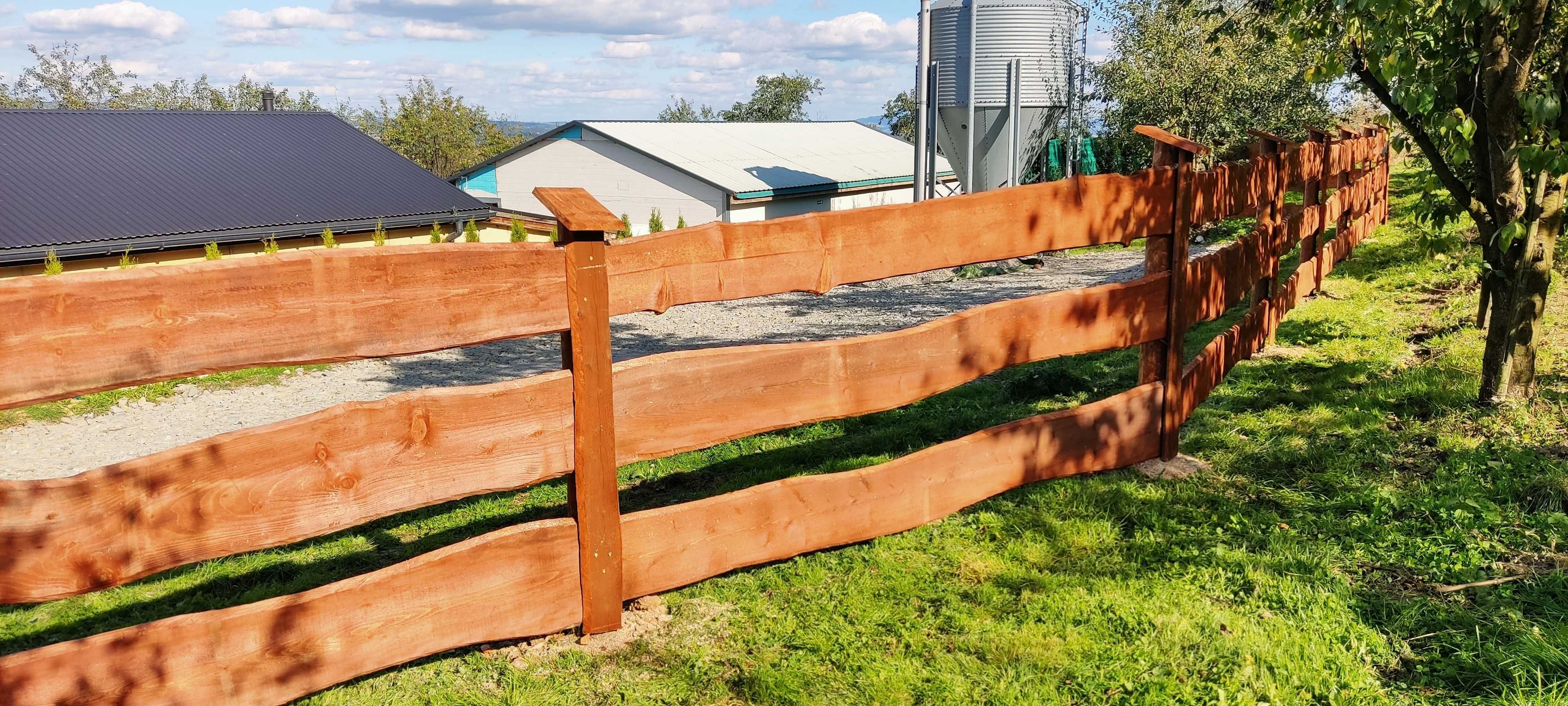 Ogrodzenie drewniane domu działki typu rancho